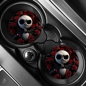 Jack Skellington Roses Car Coasters Absorbent Set of (2)